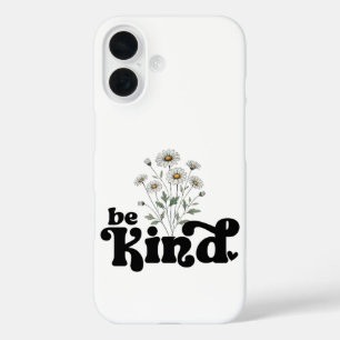 Funda iPhone 16 Sé Amable – Tipografía Negra Minimalista y Negrita