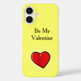 Funda iPhone 16 Sé mi corazón rojo valentino en amarillo