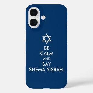 Funda iPhone 16 Sé tranquilo y di Shema Yisrael