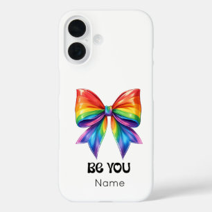 Funda iPhone 16 Sé tu orgullo - Nombre personalizado y Coquette Ra