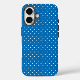Funda iPhone 16 Seamless blue background polka dot pattern 