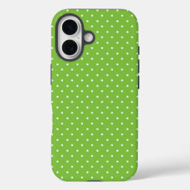 Funda iPhone 16 Seamless  bright lime polka dot pattern 