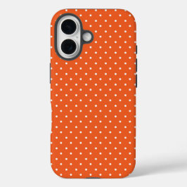 Funda iPhone 16 Seamless  bright orange background polka dot
