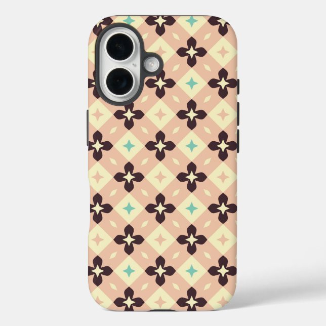 Funda iPhone 16 Seamless geometric floral  pattern (Reverso )