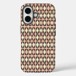 Funda iPhone 16 Seamless geometric pattern in dark brown leaf 