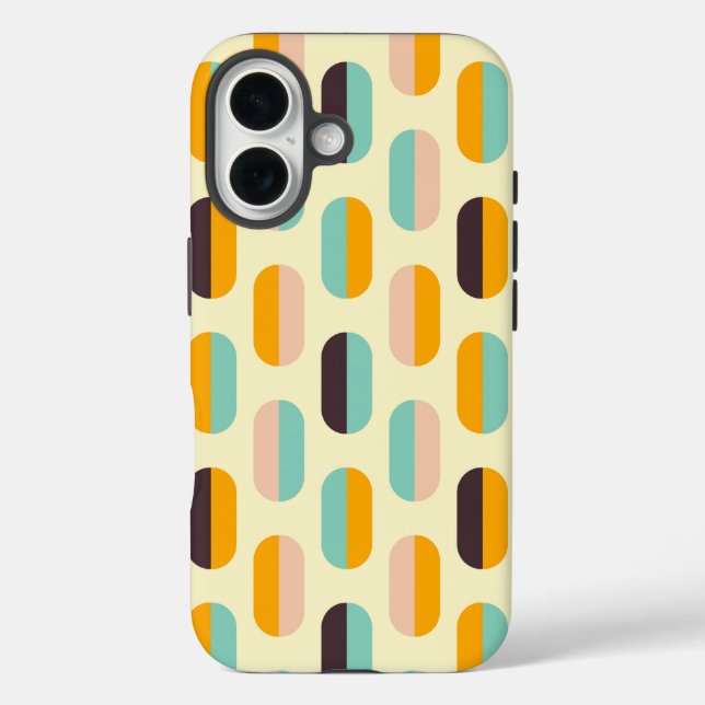 Funda iPhone 16 Seamless geometric pattern in retro vibes (Reverso )