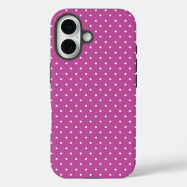 Funda iPhone 16 Seamless magenta background polka dot pattern