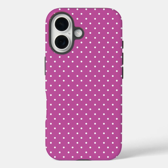 Funda iPhone 16 Seamless magenta background polka dot pattern (Reverso )