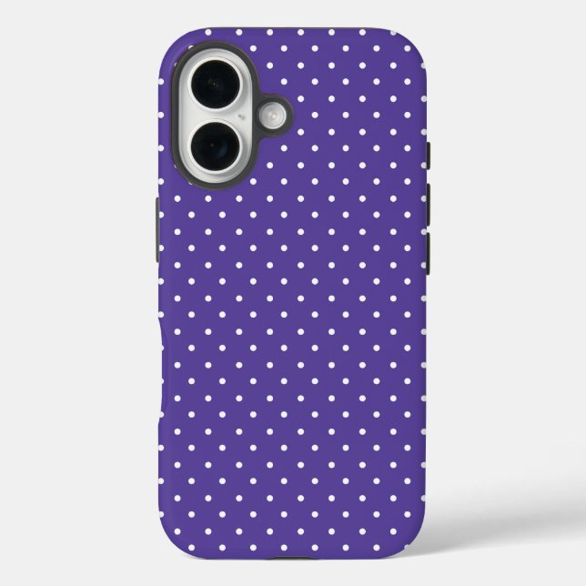 Funda iPhone 16 Seamless  medium purple polka dot pattern (Reverso )