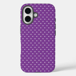 Funda iPhone 16 Seamless purple background polka dot pattern 
