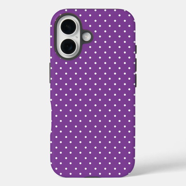 Funda iPhone 16 Seamless purple background polka dot pattern  (Reverso )