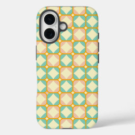 Funda iPhone 16 Seamless retro pattern with rounded squares