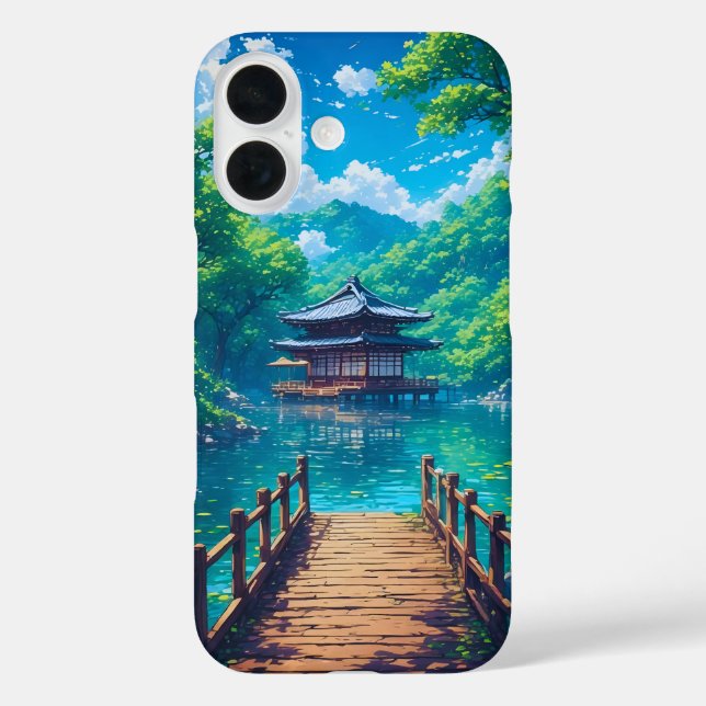 Funda iPhone 16 (Seijaku no Kohan) -  Lakeside Serenity (Reverso )