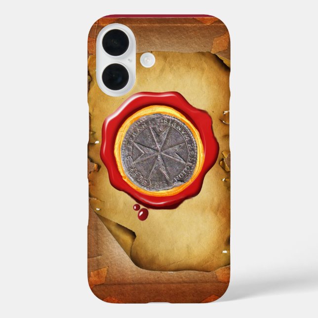 Funda iPhone 16 Sello de pergamino de serpiente Toscana Medici WAX (Reverso )