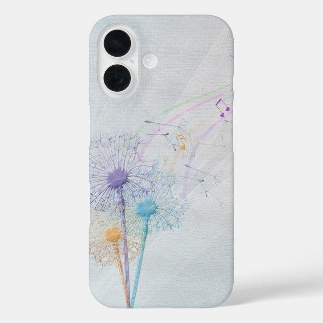 Funda iPhone 16 Semillas y música de Dandelion (Reverso )