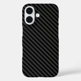 Funda iPhone 16 Sencilla franjas diagonales negras y negras