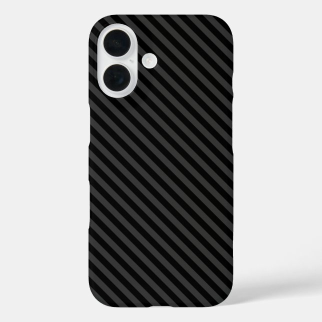 Funda iPhone 16 Sencilla franjas diagonales negras y negras (Reverso )