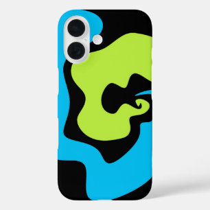 Funda iPhone 16 Sencilla y elegante Forma abstracta de color azul 