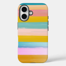 Funda iPhone 16 Sencillas bandas de acuarela abstractas simples en