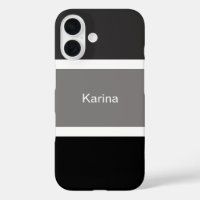 Sencillas Rayas Gris Negra Y Blanco Personalizadas