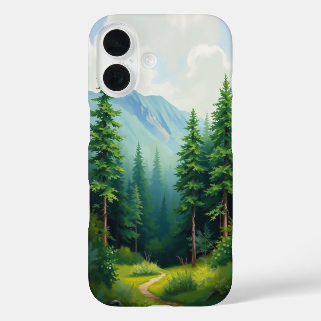 Funda iPhone 16 Sendero Forestal: Un escape sereno (Reverso )