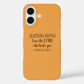 Funda iPhone 16 Señor Quien Sana Naranja Simple Cristiano