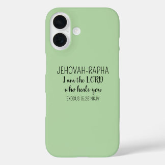 Funda iPhone 16 Señor Quien Sana Verde Claro Simple Cristiano
