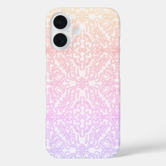 Funda iPhone 16 Serene Lavender & Mint Mandala Geometric Tile  (Reverso )