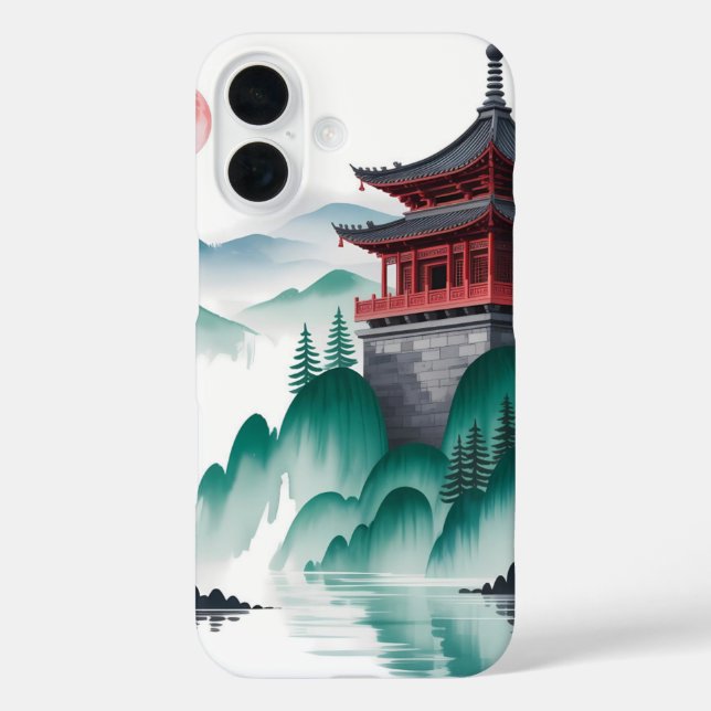 Funda iPhone 16 Serene Pagoda Moon (Reverso )