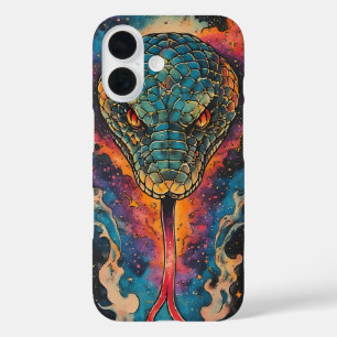 Funda iPhone 16 Serpiente Cósmica Vívida Con Espacio Expansivo