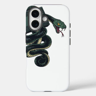 Funda iPhone 16 Serpiente Retro de los 90s Enrollada Alrededor de
