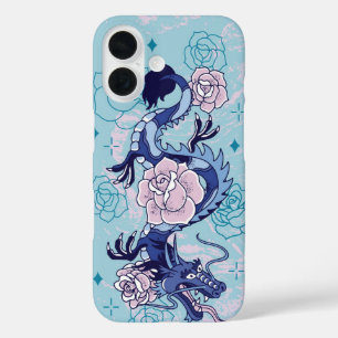 Funda iPhone 16 Serpiente Skybound - Blue Dragon Floral