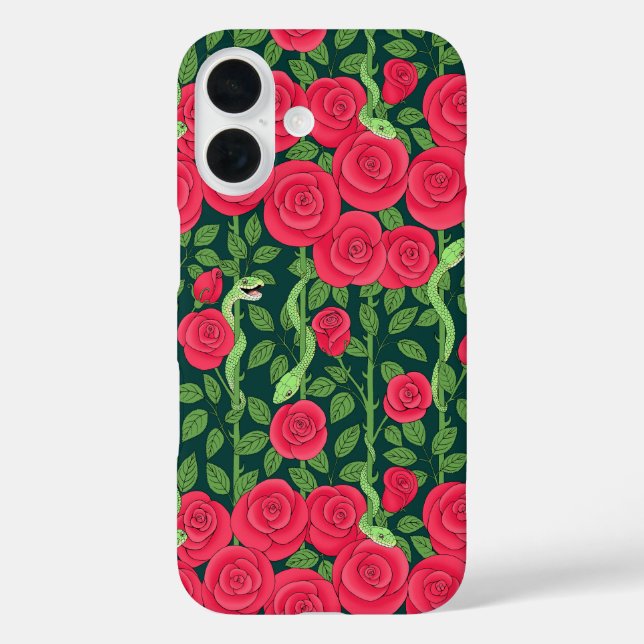 Funda iPhone 16 serpientes y rosas (Reverso )