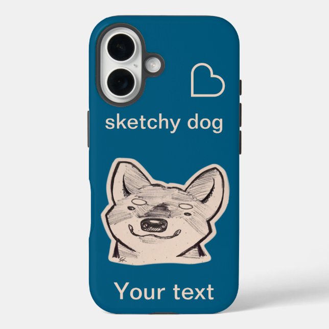 Funda iPhone 16 Shiba sketchy dog (Reverso )