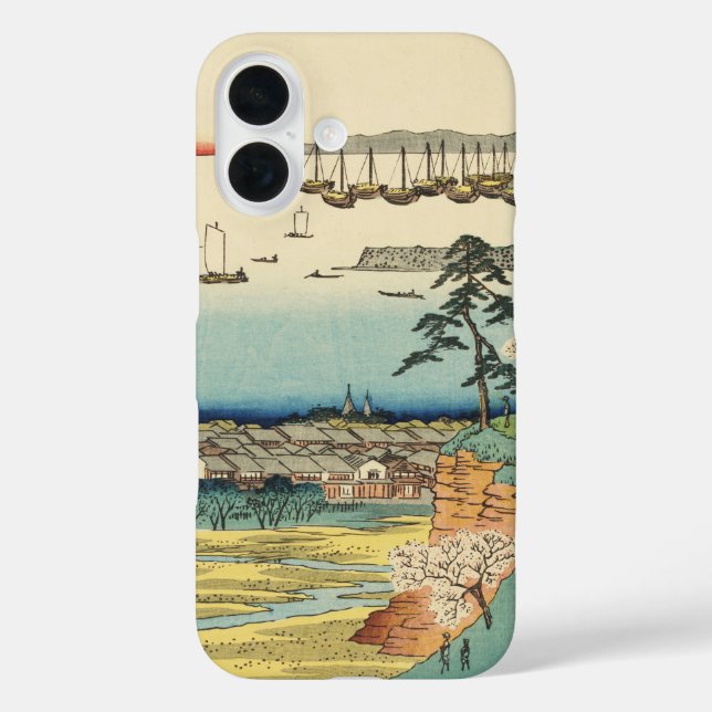 Funda iPhone 16 Shinagawa, Japón: Impresión de bloques de madera U (Reverso )