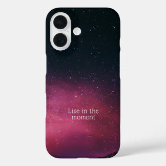 Funda iPhone 16 Shiny Dark “Live in the Moment” – Premium Glossy P