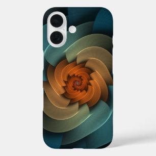 Funda iPhone 16 Silbato en la espiral azul oscuro resumen