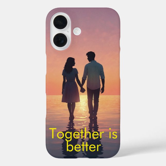 Funda iPhone 16 Silhouette romántica personalizada (Reverso )