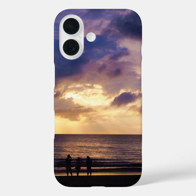 Funda iPhone 16 Silhouettes del pueblo Foto de playa Sunset de Mal (Reverso )