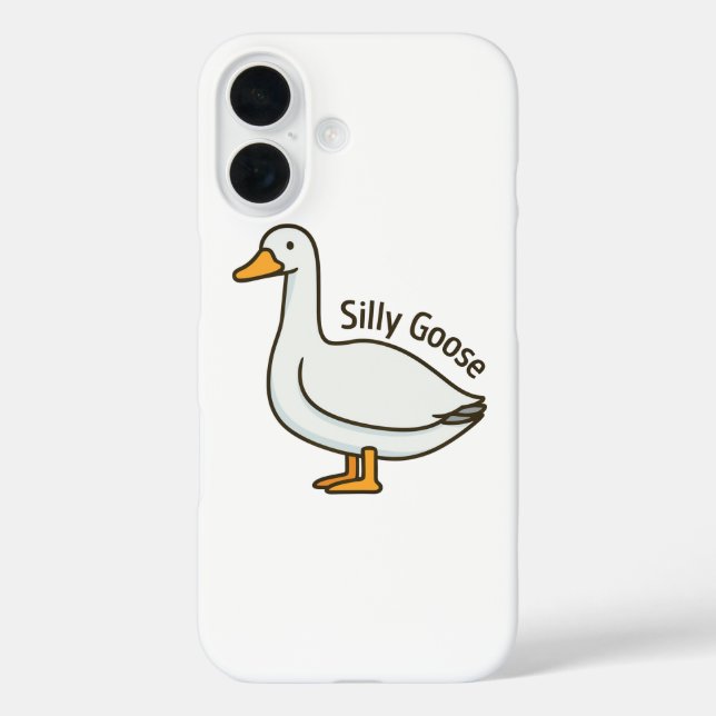 Funda iPhone 16 Silly Goose Funny Cartoon Goose (Reverso )