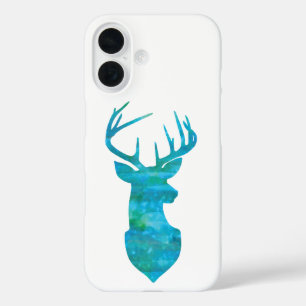 Funda iPhone 16 Silueta de deer de color azul
