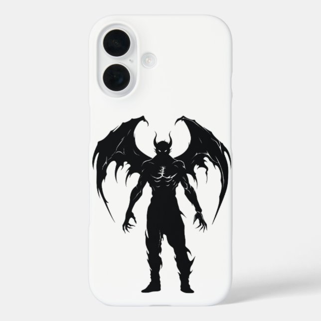 Funda iPhone 16 Silueta de Demonio Alado (Reverso )