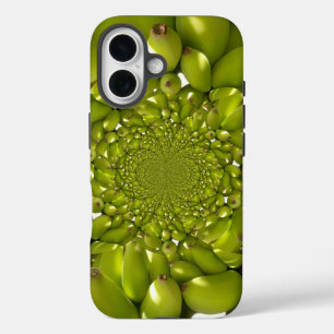 Funda iPhone 16 Simetría Tropical Kaleidoscopio de Plátano Verde