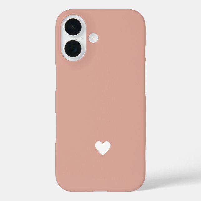 Funda iPhone 16 Simple Heart Blush Rosa Amor Moderno San Valentín (Reverso )