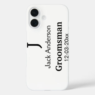 Funda iPhone 16 SIMPLE MINIMAL añada tu nombre personalizado groom