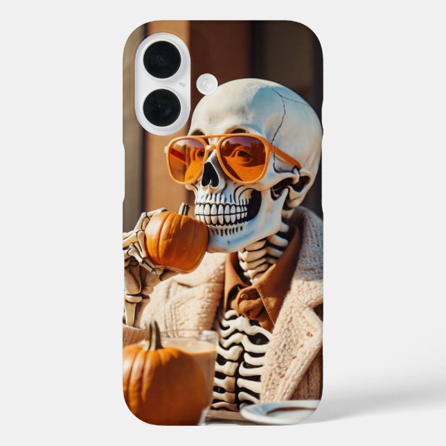 Funda iPhone 16 Skeleton de las especias de calabaza (Reverso )