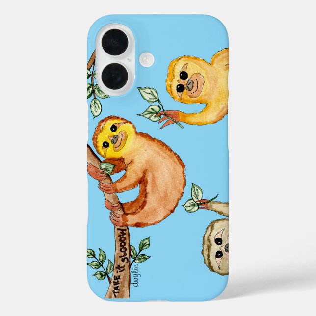 Funda iPhone 16 Sloths Say Slow Down (Reverso )