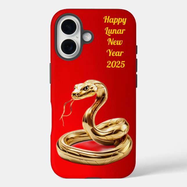 Funda iPhone 16 Snake Golden Snake Feliz Año Nuevo Lunar (Reverso )