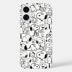 Funda iPhone 16 Snoopy Smile Giggle Lauggle Pattern