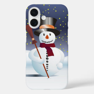 Funda iPhone 16 Snowman para Navidad